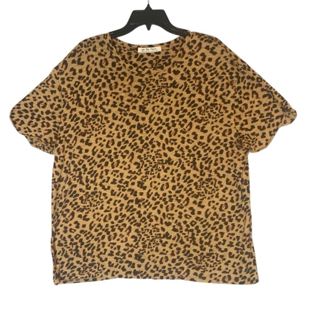 We The Free Leopard Print Blouse - Brown and Black Oversized Sz Medium